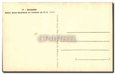 Święta Maria Magdalena przy grobie Panny Najświętszej — Abbatia w Solesmes — Wydawnictwo Abbatii (1496) — Rewers