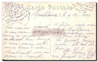 Montélimar (17) — Das Rathaus und die Fontäne — Künstlerische Sammlungen « Lux » — Lang fils aîné, Fotoverlag Montélimar, rue Ste-Croix — Rückseite