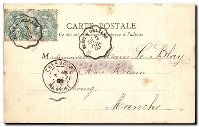 Bilhete postal antigo Vista do Ponte sobre o Loire — Verso