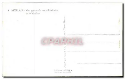 Morlaix — Vista geral em direção a Saint-Martin e ao Viaduto — Saby — Verso