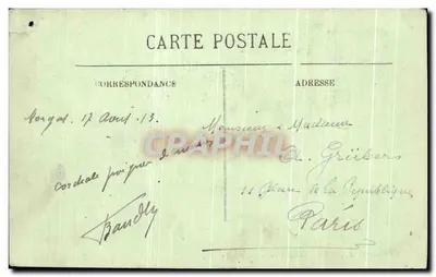 Stara pocztówka Morlaix Wyjazd z łodzi z Douarnenez — Rewers