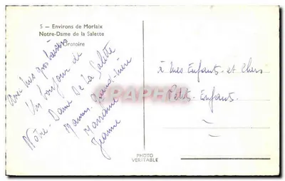 Nossa Senhora da Salette — Oratório — Arredores de Morlaix — Verso