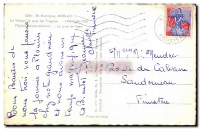 Morlaix — vue panoramique et du viaduc — éditeur RÉMA — Verso