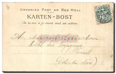 Morlaix — Hotel de Ville, Place Thiers, widok z mostu — Colladó Villard, Quimper, n°657 — Rewers