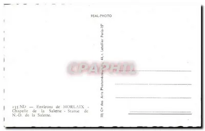 Estátua de N.-D. de la Salette — Capela de la Salette — Arredores de Morlaix — Verso