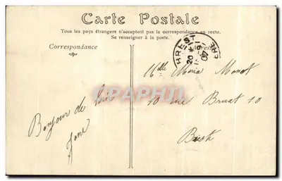 Morlaix — Velhas Casas, o Ponte d'Aiguillon e a Torre de Prata — Série 897, editada por Sondi — Verso