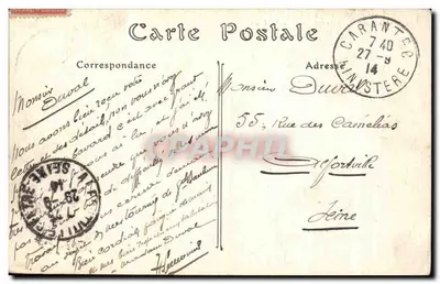 Weg van Morlaix naar Carantec — Avenue du Manoir-du-Francis — ND. Fot. — Achterkant