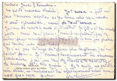 Casas antiguas, plaza de las Halles — Morlaix — editor Graphphil, n°263 — Reverso