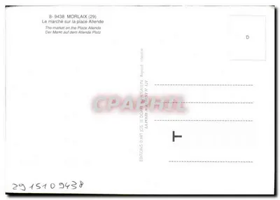 Mercato sulla piazza Allende — Morlaix (29) — Edizioni d'Arte JOS. Le Doart, n° 123 — Verso