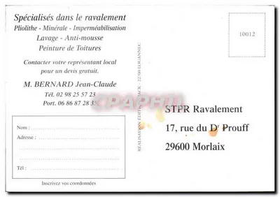 Ravalement - STPR Société Technique Peintures Revêtements — STPR Ra Valement, 29600 Morlaix — Verso