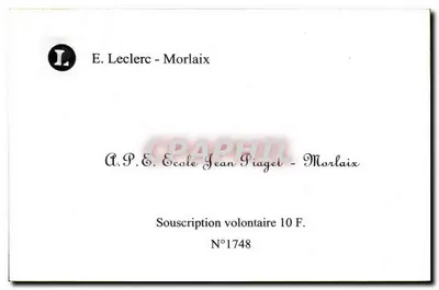 Vista do canal de Morlaix — editor A.P.E. École Jean Piaget, n°1748 — Verso