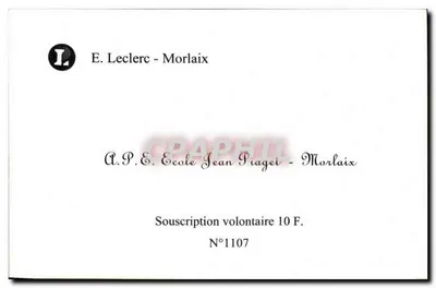 Morlaix — Hotel de l'Europe e rua comercial — Editor: Leclerc & Cie, n°650 — Verso