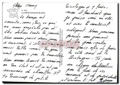La vieille fumeuse de pipe — H. 363 — Éditions d'Art de Châteaulin — Verso