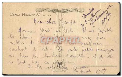 Pruniers — dojrzałe owoce — seria Velluti N° 1003 — Rewers