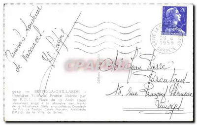 Brive-la-Gaillarde — Pomnik Pamiętników Oporu — Wydawnictwo Gany — Rewers