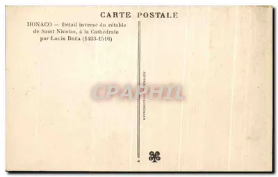 Santa Dévote — Virgem e Mártir — detalhe invertido do retábulo de São Nicolau na catedral de Mônaco por Louis Bréa (1493-1516) — Verso