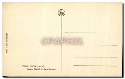 Crucificação — detalhe de misal do XIVº século — editor Nels, Bruxelas — Verso