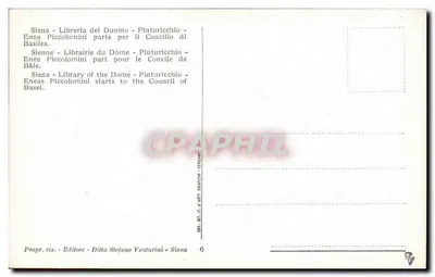 Enea Piccolomini partindo para o Concílio de Basileia — Siena — Livraria do Dômo — Editor Stefano Venturini — Verso