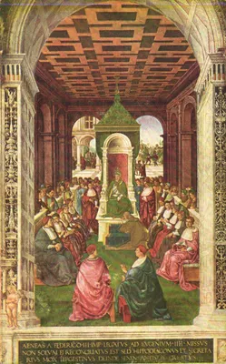 Siena - Livraria do Dômo - Pinturicchio - Enea Piccolomini enviado ao Papa Eugênio IV