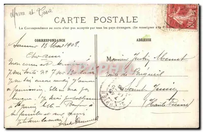 Witaj z Saumuru — nocny pociąg pod księżycem — M.F. Paris déposée — Rewers