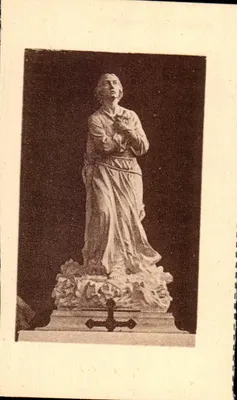Bilhete postal antigo Rouen A Catedral Estátua de Santa Joana d'Arc