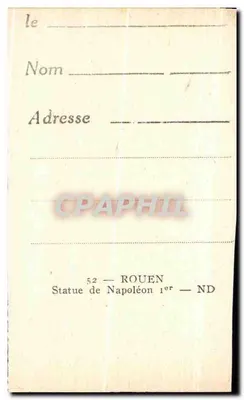 Estatua de Napoleão 1º — Rouen — ND — Verso