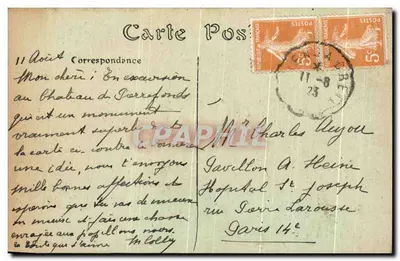 Château de Pierrefonds — Vue prise de la route de Villers-Cotterets — N°14 — Verso