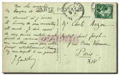 Le Puy Mary — Montanhas do Cantal — L'Auvergne Pittoresque — n°258 — Verso