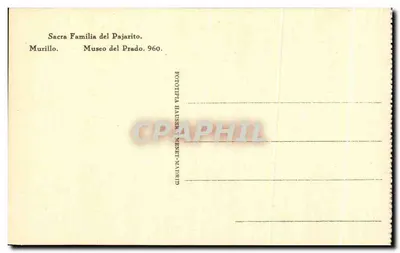 Sacra Família del Pajarito — Murillo — Museo del Prado 960 — Verso