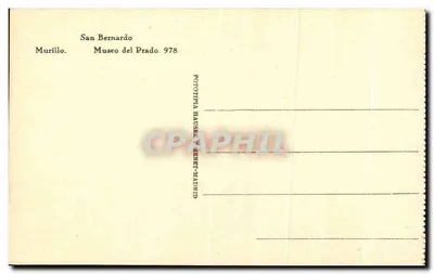 San Bernardo — obra de Murillo — Museu do Prado, n° 978 — Verso