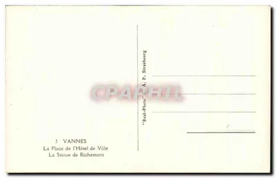 Vannes — Plac Prefektury — Statua Richemonta — Wydawca C.A.A. — Rewers