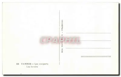 Vannes — Os muros — Os lavatórios — REAL PHOTO A.P. - STRASBOURG — Verso