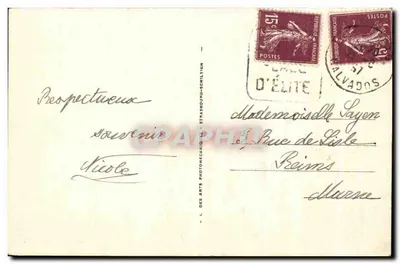 Cabourg — panorama i wile — LL.180 — Wydawca Des Arts Photomécaniques — Rewers
