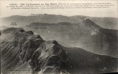 Cantal – 1294. O Cume do Puy Mary — vista panorâmica — Garnain Malroux, Toulouse, número de série não visível