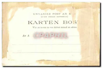 Bilhete postal antigo Erquy Semaphore — Verso