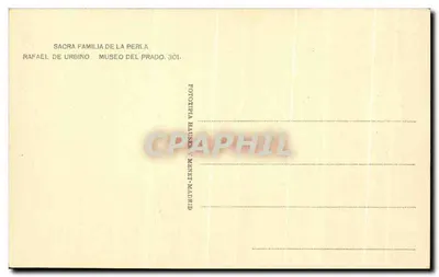 Święta Rodzina z Perły — Rafael z Urbino — Muzeum Prado, nr 301 — fototypia Hauser & Menet, Madryt — Rewers