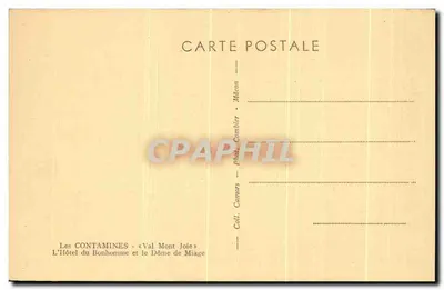 Les Contamines - Val Mont Joie — Hotel du Bonhomme i Dôme de Miage — Fot. Combier - Mâcon — Rewers