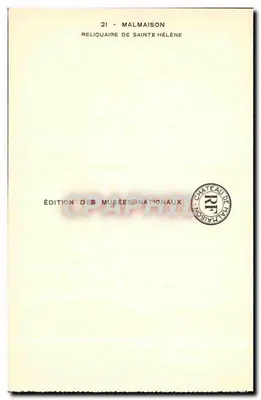 Malmaison — Il reliquiario di Santa Elena — Edizione dei Musei Nazionali — Verso