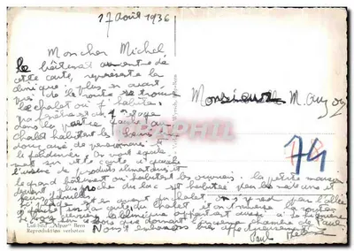 Widok z powietrza z Lignière, Gland — Lubbild, Bern — Rewers