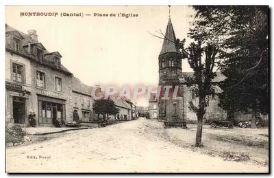 Montboudif (Cantal) — Place de l'Église — Edit. Buzot