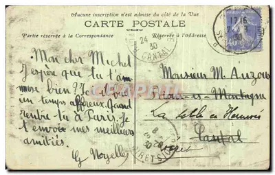 Bilhete postal antigo Le Thuit Signol A Igreja — Verso