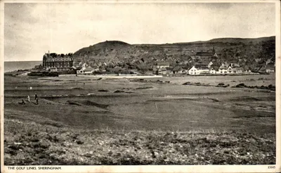 The Golf Links, Sheringham — vista do campo de golfe e do castelo — editor não identificado, número de série 13143