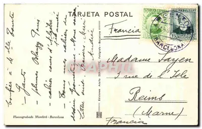 Parque de Montjuïch: Estatua Equestre de San Jorge — Barcelona Núm. 59 — Ediciones Adolfo Zerkowitz — Rewers