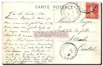 Riom-ès-Montagnes — Vista Geral No 2 — Editor: Cimetière Riom — Verso