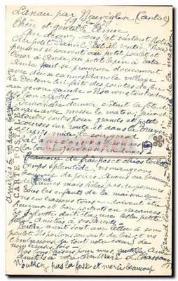 Auvergne — Cantal. 913 — Droga na skraju stromej ściany wąwozu — Rewers