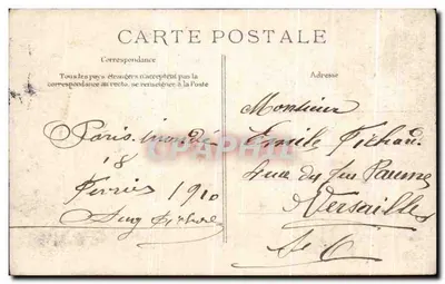 Powódź Seiny — Styczeń 1910 — Paryż — Rue de Bourgogne — Rewers