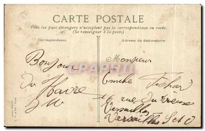 Le Havre — Barcos de pesca entrando no Porto — Editor L. V. & Ch. n° 1964 — Verso