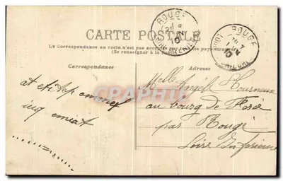 Challans e Regiões — casal sob guarda-chuva — Lib. Poulpin, Mortagne — Verso