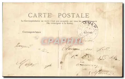 Sézanne - Place de la République — vista da fonte e dos comércios — Phototypie A. Rép & Fillette à Château-Thierry — Verso