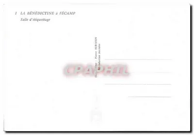 A Bénédictine em Fécamp — Sala de etiquetagem — Editor Pierre Bergoin — Verso
